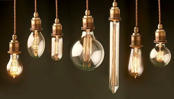 Различные модели ламп накаливания Эдисона