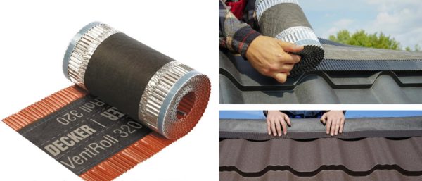 Укладка защитной подконьковой ленты на металлочерепицу