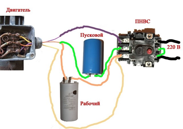 Подключение трехфазного двигателя к однофазной сети: схемы соединения обмоток и конденсаторы, емкость, реверс
